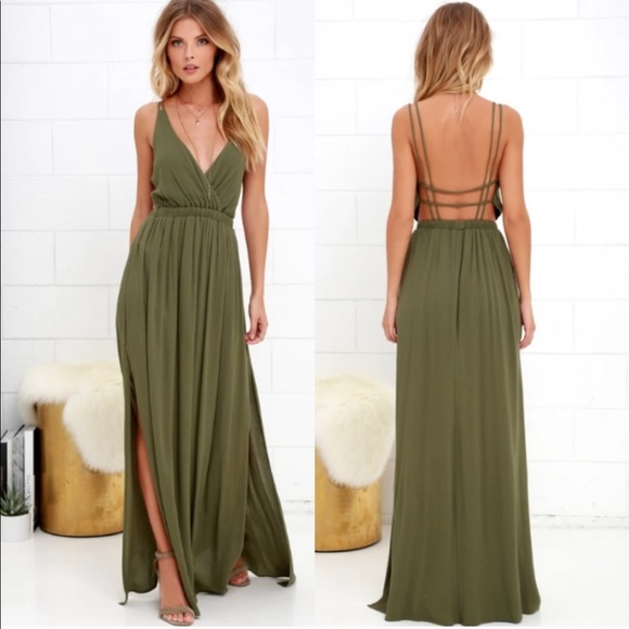Lulus Dresses & Skirts - Lulus Lost in Paradise Olive Green Maxi M